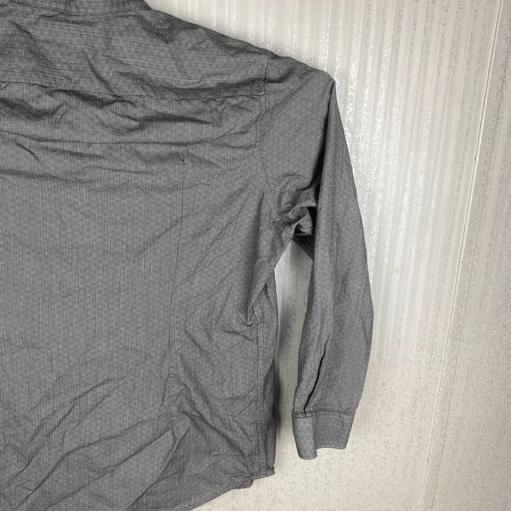 Marc Anthony Mens Gray Slim Fit Everyday Comfort Button Up Collared‎ Shirt Sz XL